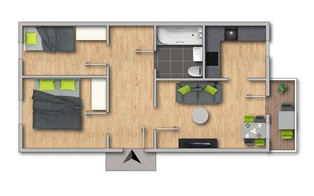 Grundriss 3-Zimmer-Wohnung