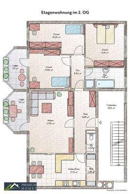 KUNDL - Gemütliche Etagenwohnung - Grundrissplan 2. OG, Top 20 & 21