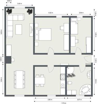 2D Floor Plan mit Maße