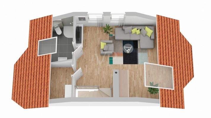 Grundriss Dachgeschoss 3D