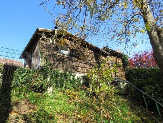 Gartenhaus und Carport Rückansicht 