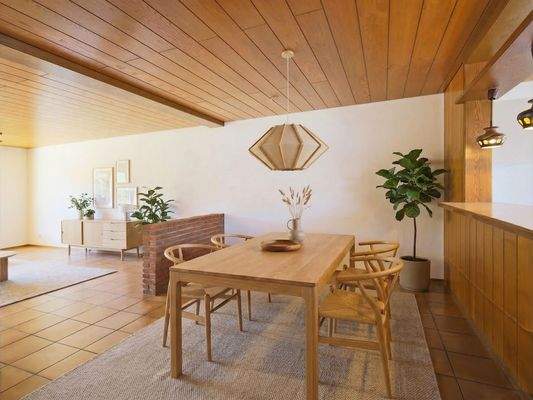 [KI-Einrichtungsbeispiel] Essbereich direkt neben der Küche