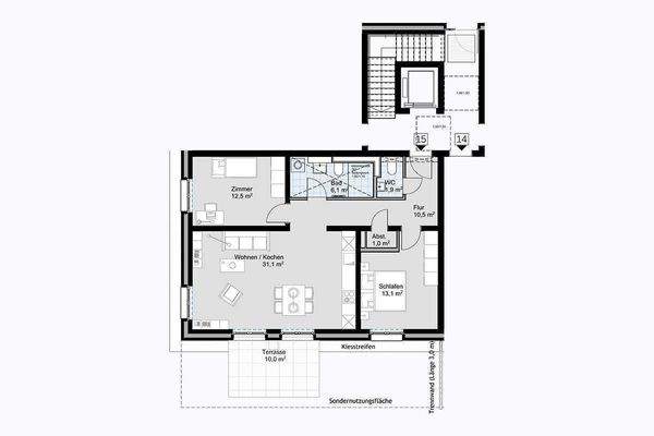 Grundriss Wohnung 15
