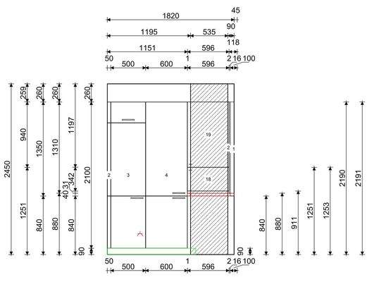 Küchenplanung "L" Hochschränke