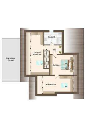 Beispiel für den Endausbau im Dachgeschoss gegen Aufpreis