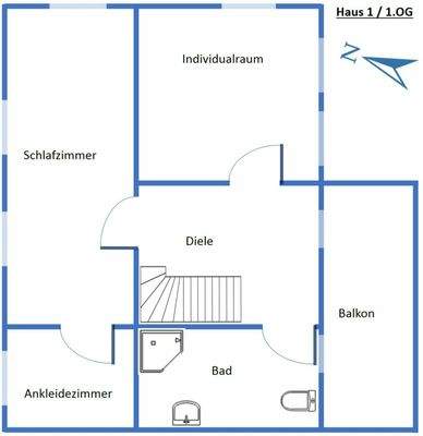 Haus 1  Obergeschoss