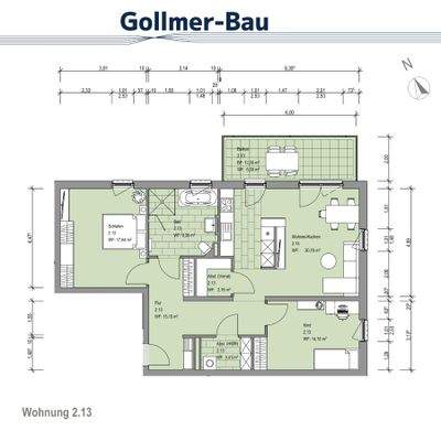 Grundriss Wohnung 2.13