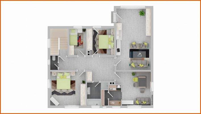 Grundriss visualisiert OG