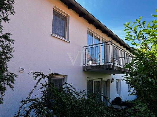 Nordansicht mit Blick auf den Balkon