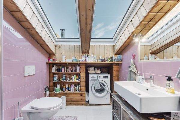 Badezimmer mit Dachfenster