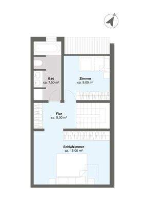Maisonettwohnung B Grundriss Obergeschoss