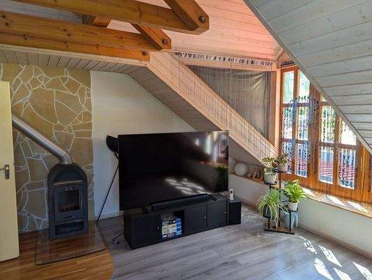 Wohnzimmer mit Kaminofen