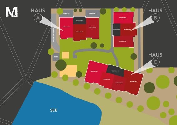 Lageplan der Gebäude