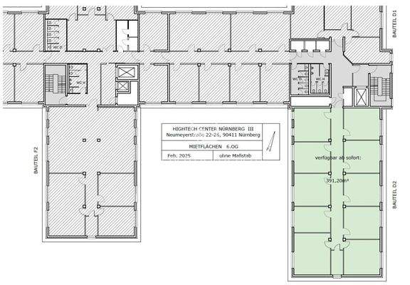 Grundriss 6. OG I 391 m²