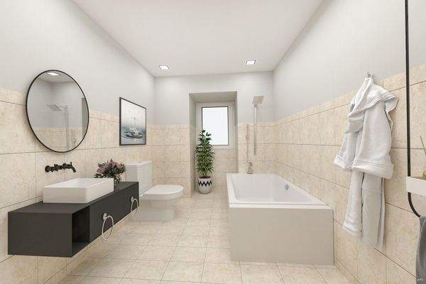 Haus 2-EG-Bad-digitale Visualisierung