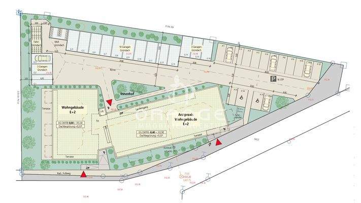 Grundstücksplan inkl. Garagen