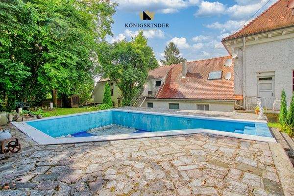 großer Pool im eigenen Garten 