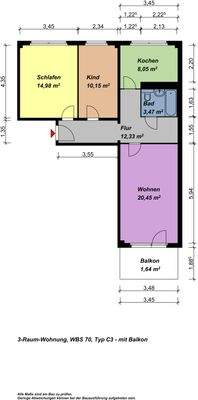 Grundriss mit Balkon