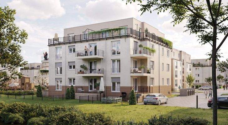 Genießen Sie die wunderbare Aussicht ins Grüne und in den grünen Innenhof