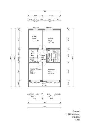 Grundriss 1.OG bis 4.OG