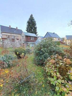 Garten mit Gewächshaus