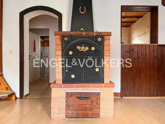 Kachelofen im Wohnzimmer