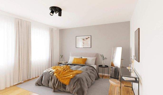 Helles und komfortables Schlafzimmer