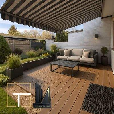 Moderne Terrasse mit Sofa