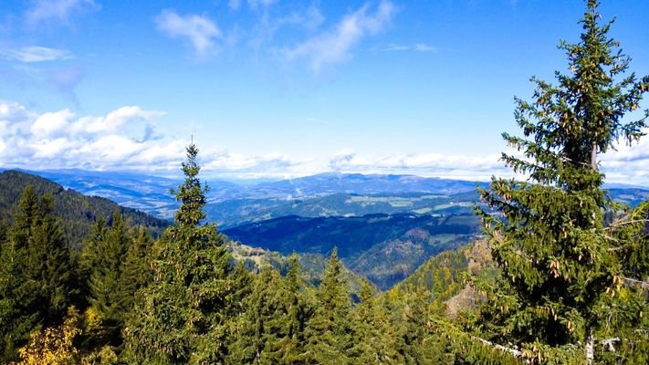 Luftbild vom Grundstück Richtung Lavanttal & Wolfsberg