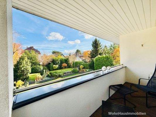 Der Balkon liegt geschützt