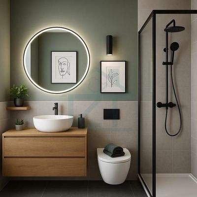 Moderne Badezimmergestaltung mit natürlichen Akzenten