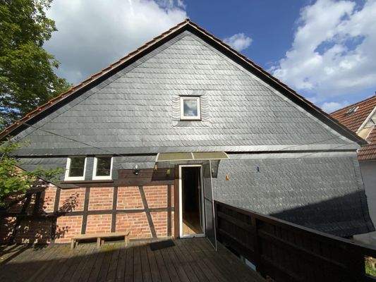 Zugang Scheune über Terrasse