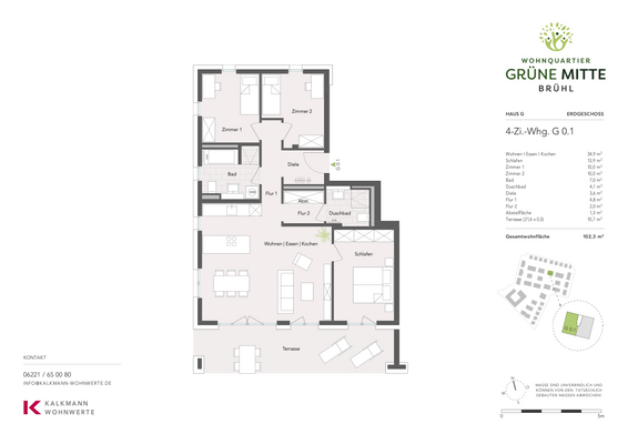 Grundriss Whg. G 0.1