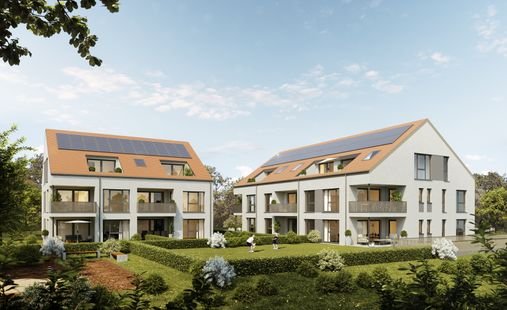 Südansicht mit Gartenflächen