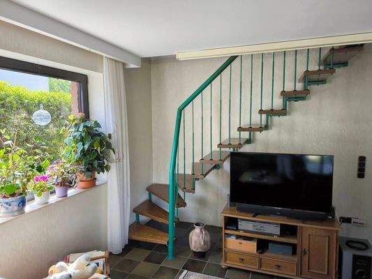 Der innenliegende Treppenaufgang 