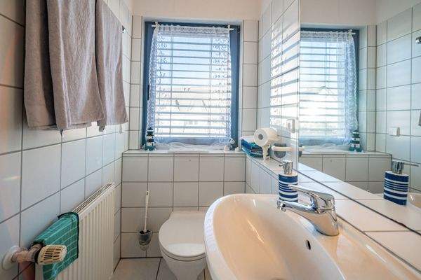 Das Gästezimmer verfügt zusätzlich über ein eigenes kleines Duschbad.