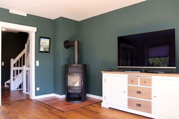 Wohnzimmer mit Kaminofen