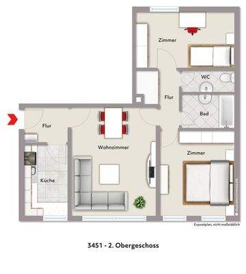 Grundriss visualisiert 3451