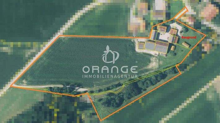 Luftbild + Parzellenkarte