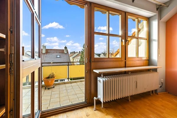 Blick auf Balkon