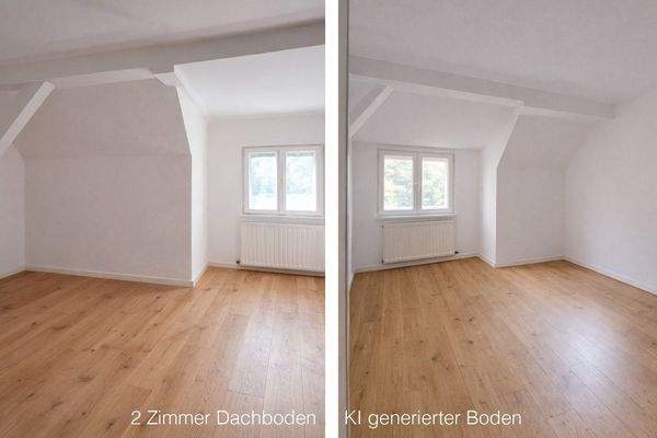 2 Zimmer im Dachgeschoss - KI generiert
