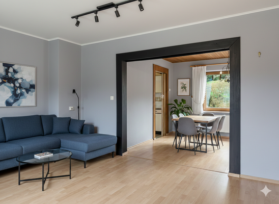 Mögliche Gestaltung Wohnzimmer & Esszimmer im Erdgeschoss