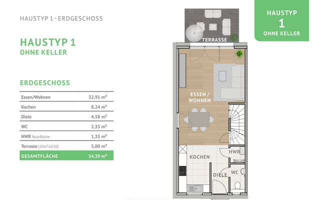 Haustyp 1 - ohne Keller - EG