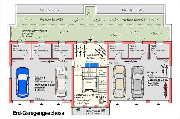 Grundriss Erd-Garagengeschoss