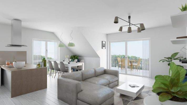 Visualisierung 1. DG Wohnen