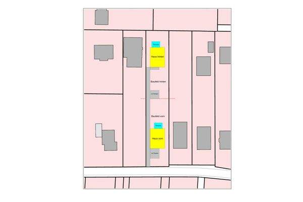 Lageplan für den Bau von 2 Häusern