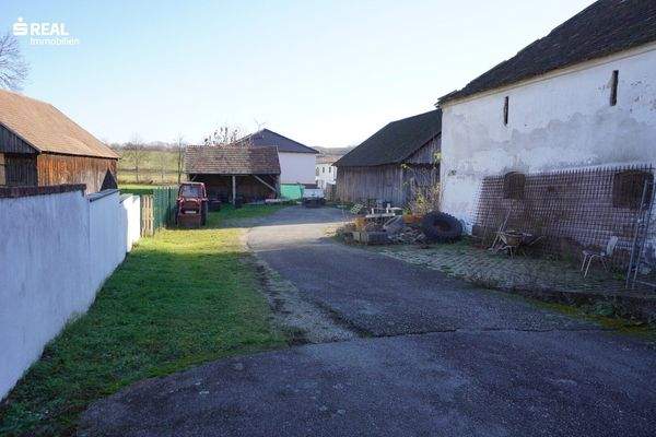 Einfahrt Grundstück mit Altbestand