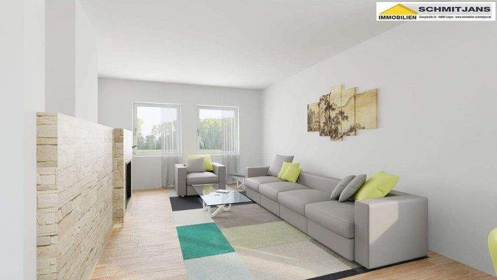 Visualisierungsbild Wohnzimmer EG