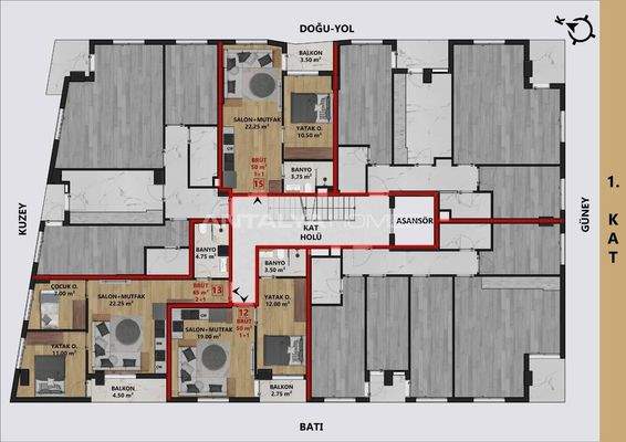 Flats for Sale in Antalya Near the Municipality Building