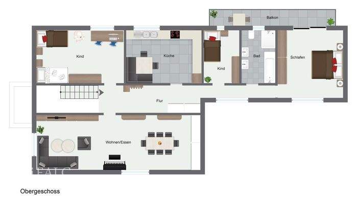 Beispiel Grundriss Obergeschoss